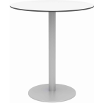 KFI Studios Eveleen Round Outdoor Bistro Patio Table, 41inH x 36inW x 36inD, Designer White/Silver