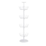 Honey-Can-Do 4-Tier Revolving Shoe Tree, 49 1/4inH x 11 1/2inW x 11 1/2inD, White