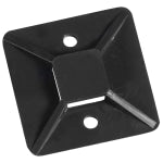 Partners Brand Cable Tie Mounts, 0.75in x 0.75in, Black, Case Of 100