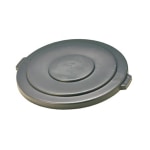 Rubbermaid Commercial Brute 55-Gallon Container Lid - Round - Plastic, High-density Polyethylene (HDPE) - 1 Each - Gray