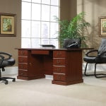 Sauder Heritage Hill 71inW Executive Computer Desk, Classic Cherry