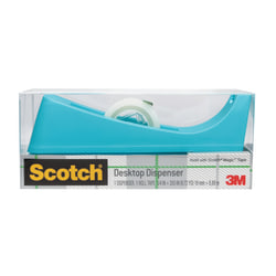 Scotch Desk Tape Dispenser, 100% Recycled, Assorted Colors