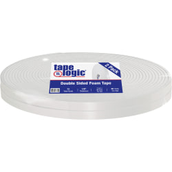 Tape Logic 5600 Double-Sided Foam Tape, 1in x 108ft, White, Case Of 2