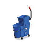 Rubbermaid Commercial WaveBrake Plastic/Steel Side-Press Wringer/Bucket Combo, 8.75 Gallons, Blue