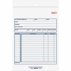 Rediform 2-part Carbonless Purchase Order Book - 50 Sheet(s) - 2 PartCarbonless Copy - 5.50in x 7.87in Sheet Size - Assorted Sheet(s) - Blue Print Color - 1 Each