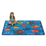 Carpets for Kids KID$Value Rugs Something Fishy Activity Rug, 4ft x 6ft , Blue