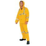 MCR Safety Three-Piece PVC Rain Suit, X-Large, Yellow