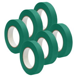 DSS Distributing Premium-Grade Masking Tape, 3in Core, 1in x 55 Yd., Green, Pack Of 6