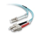 Belkin Fiber Optic Duplex Patch Cable - LC Male - SC Male - 32.81ft - Aqua