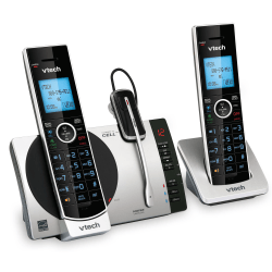 VTech DECT 6.0 2 Handset Connect To Cell Cordless Phone With Digital Answering System, DS6771-3, 2 Handsets, 1 Cordless Headset