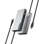 ALOGIC USB-C Fusion ALPHA 5-in-1 Hub - 1 x HDMI 4K@60Hz, 2 x USB-A (USB 3.0), 1 x Gigabit Ethernet, 1 x USB-C (Data & PD) - Space Grey - USB Type C - 4K - 3840 x 2160 - 3 x USB Ports - 2 x USB 3.0 - USB Type-A - USB Type-C - 1 x RJ-45 Ports