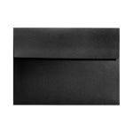 LUX Invitation Envelopes, #4 Bar (A1), Gummed Seal, Black Satin, Pack Of 50