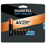 Duracell Optimum AAA Alkaline Batteries, Pack Of 12