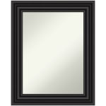 Amanti Art Non-Beveled Rectangle Framed Bathroom Wall Mirror, 30in x 24in, Colonial Black