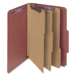 Smead Classification Folders, With SafeSHIELD Coated Fasteners, 3 Dividers, 3in Expansion, Legal Size, 100% Recycled, Red, Box Of 10