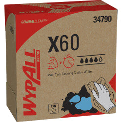 Kimberly-Clark Professional Wipers WypAll X60 Pop-Up Box, 9 1/10in x 16 4/5in, Box Of 126