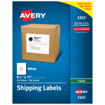 Avery Shipping Labels For Copiers, 5353, 8-1/2in x 11in, White, Pack Of 100