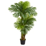 Nearly Natural Hawaii Palm 72inH Artificial Tree With Pot, 72inH x 20inW x 20inD, Green