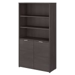 Bush Business Furniture Jamestown 67inH 5-Shelf Bookcase With Doors, Storm Gray, Standard Delivery