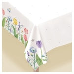 Amscan Spring Tulip Garden Fabric Table Covers, 52in x 90in, Multicolor, Set Of 2 Covers