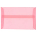 JAM Paper Translucent Envelopes, #4 Bar (A1), Gummed Seal, Blush Pink, Pack Of 25