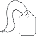 Partners Brand Merchandise Tags, White String, 100% Recycled, 3/8in x 13/16in, White, Case Of 1,000