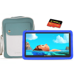 Linsay 7in Tablet, 2GB Memory, 32GB Storage, Android 12, Blue Kids Defender Case, Fashion Bag, 128GB Micro SD Card