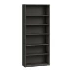 HON Brigade 6 Shelf Transitional Modular Shelving Bookcase,81-1/8inH x 34-1/2inW x 12-5/8inD, Black