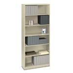 HON Brigade 6 Shelf Transitional Modular Shelving Bookcase, 81-1/8inH x 34-1/2inW x 12-5/8inD, Putty