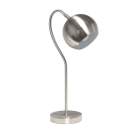 Lalia Home Mid-Century Curved Table Lamp, 20-1/4inH, Brushed Nickel Shade/Brushed Nickel Base