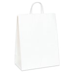 Partners Brand Paper Shopping Bags, 13inW x 7inD x 17inH, White, Case Of 250