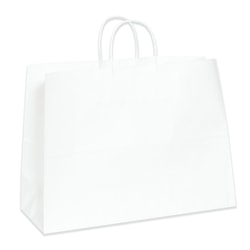 Partners Brand Paper Shopping Bags, 10inW x 5inD x 13inH, White, Case Of 250