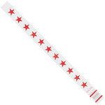 Tyvek Wristbands, Stars, 3/4in x 10in, Red/White, Case Of 500