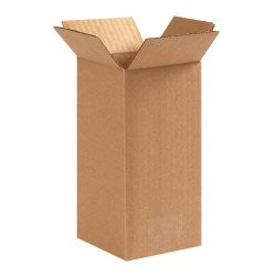 Partners Brand Tall Corrugated Boxes, 4in x 4in x 8in, Kraft, Pack Of 25