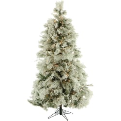 Fraser Hill Farm Flocked Snowy Pine Christmas Tree, 10ft