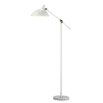 Adesso Peggy Floor Lamp, 59 1/2inH, White Shade/White Base