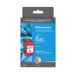 Office Depot Brand Remanufactured High-Yield Tri-Color Ink Cartridge Replacement For HP 62XL