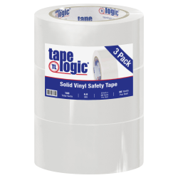 BOX Packaging Solid Vinyl Safety Tape, 3in Core, 2in x 36 Yd., White, Case Of 3