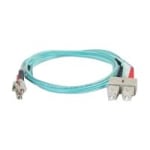 C2G 3m LC-SC 50/125 Duplex Multimode OM4 Fiber Cable - Aqua - 10ft - Patch cable - LC multi-mode (M) to SC multi-mode (M) - 3 m - fiber optic - duplex - 50 / 125 micron - OM4 - aqua