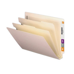 Smead End-Tab Classification Folders With Dividers, Letter Size, Manila, Box Of 10