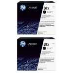 HP 81X Black High Yield Toner Cartridges, Pack Of 2, CF281X