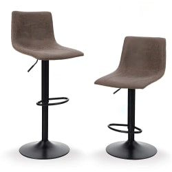 Baxton Studio Darrin Bar Stools, Black/Walnut, Set Of 2 Stools