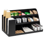 Mind Reader 14-Compartment/3-Tier Coffee Cup And Condiment Countertop Organizer, 12-1/2inH x 11-1/2inW x 24inL, Black