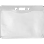 Advantus Government/Military ID Holders - Support 4in x 2.75in Media - Horizontal - Vinyl - 50 / Pack - Clear - Durable