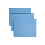 Smead Hanging File Folders, 1/5-Cut Adjustable Tab, Letter Size, Blue, Box Of 25