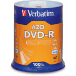 Verbatim DVD-R Recordable Media Spindle, 4.7GB/120 Minutes, Pack Of 100