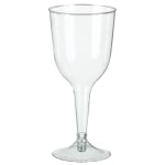 Amscan Plastic Wine Glasses, 10 Oz, Clear, 20 Glasses Per Pack, Case Of 2 Packs