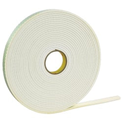 3M 4462 Double Sided Foam Tape, 1/2in x 36 Yd., 1/16in, White, Case Of 18