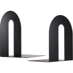 OIC Steel Construction Heavy-Duty Bookends, Non-Skid, 10inH, Black, Set Of 2