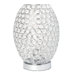 Elegant Designs Elipse Crystal Accent Uplight Table Lamp, 11inH, Crystal Shade/Chrome Base